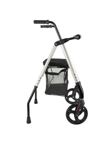Andador de Aluminio con 2 ruedas y Asiento regulable en altura