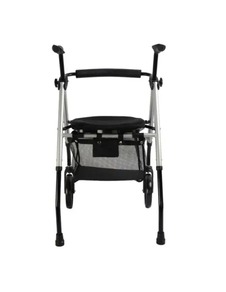Andador de Aluminio con 2 ruedas y Asiento regulable en altura