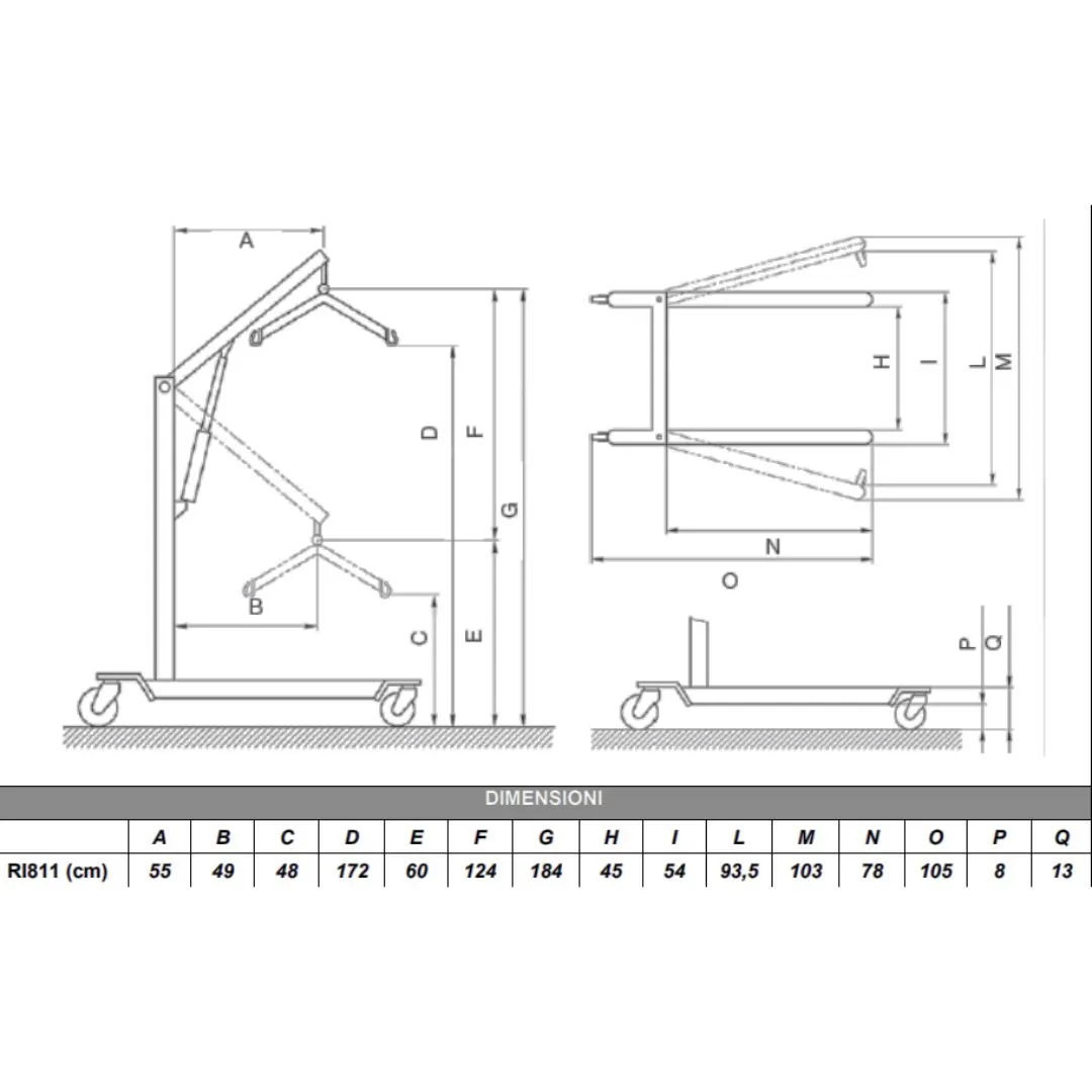 Grúa de Traslado Eléctrica MUEVO Hasta 150 kg...