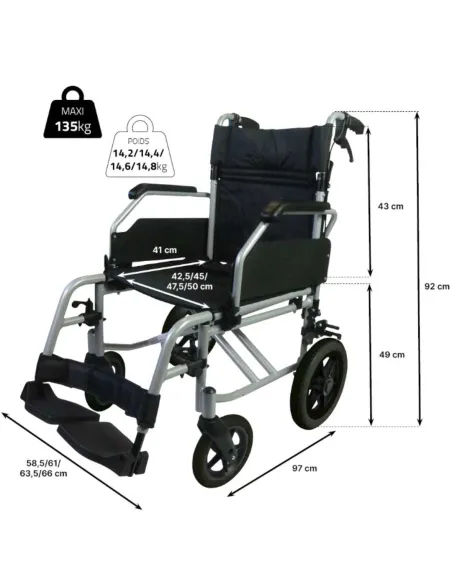 Silla de Ruedas MODULOLIGHT con Frenos de Acompañante y Respaldo Partido
