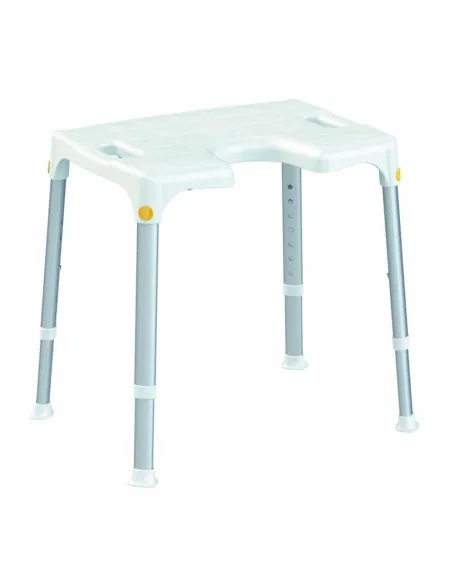Taburete Ducha ATLANTIS con Repoasabrazos y Asiento Recortado