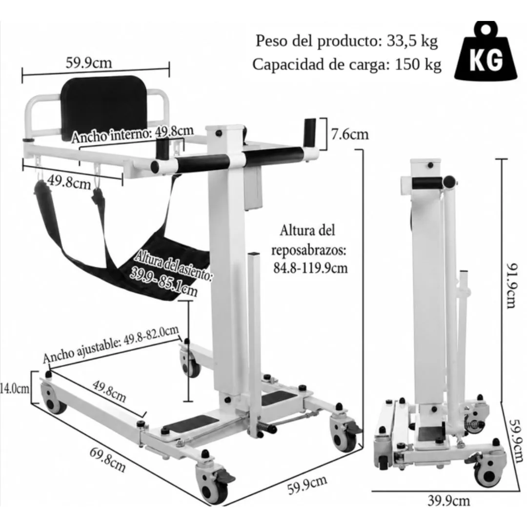 Silla de Transferencia y Ducha con Elevación...