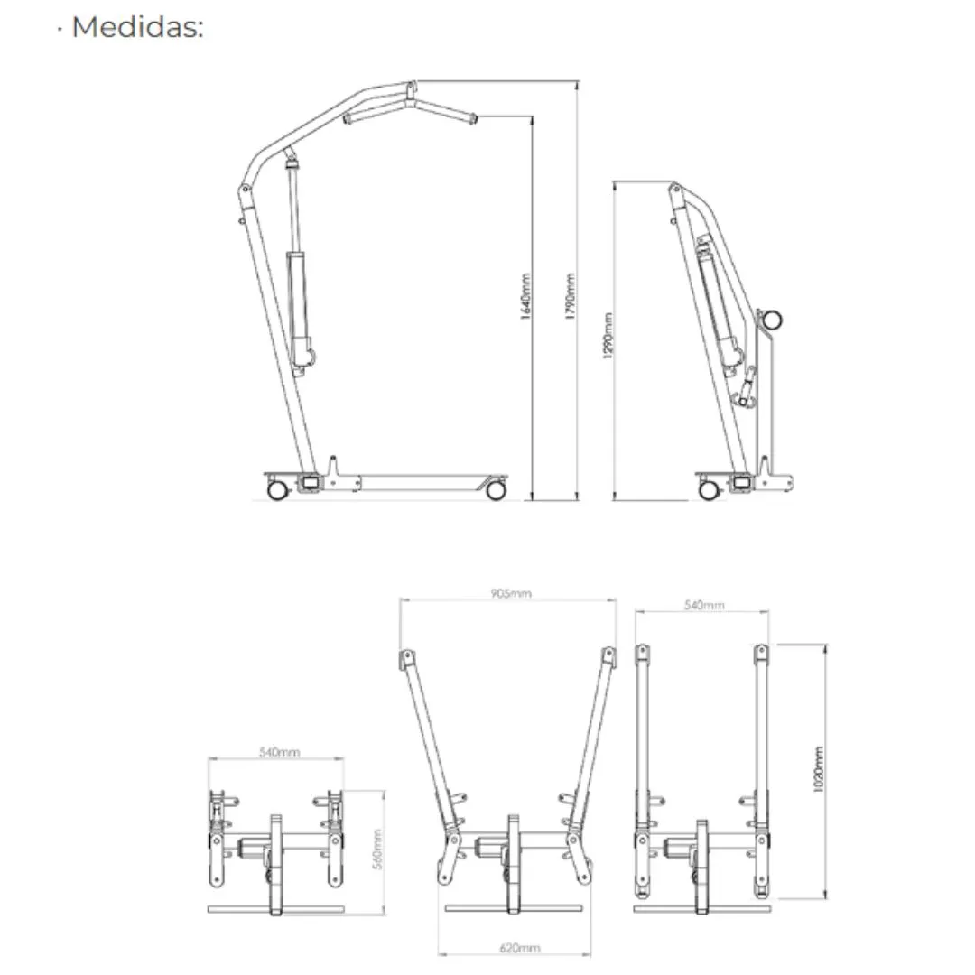GRÚA DE TRASLADO MINI Plegable con Arnés