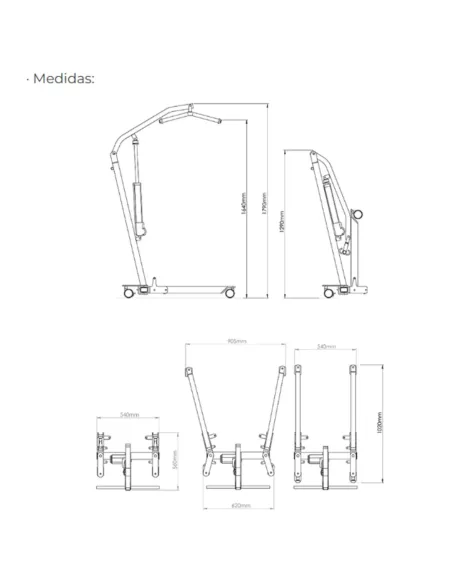 GRÚA DE TRASLADO MINI Plegable con Arnés