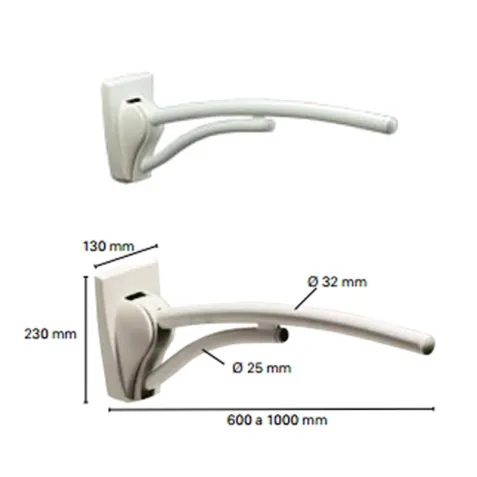 Asidero Abatible de pared REVATO Invacare 2