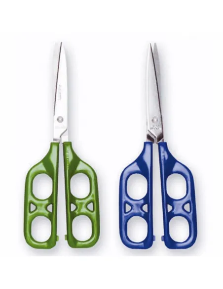 Tijera de Doble Ojo Puntiaguda para Diestro de 75 mm Azul
