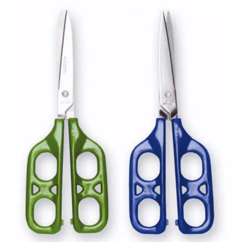 Tijera de Doble Ojo Puntiaguda para Zurdo de 75 mm Verde 2