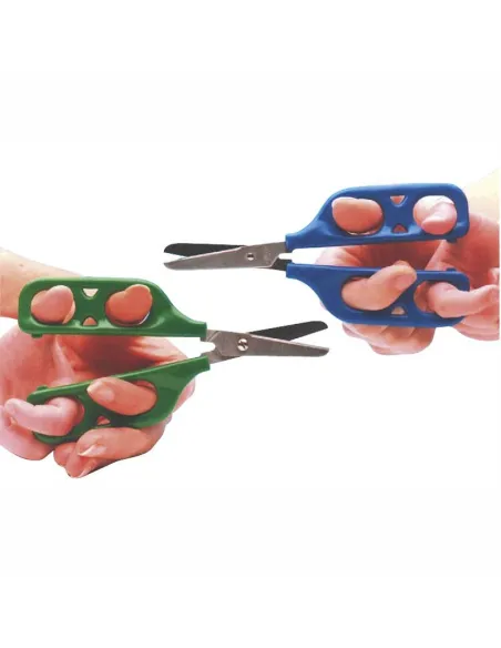 Tijera de doble ojo Punta  Redondeada para Zurdo de 45 mm Verde
