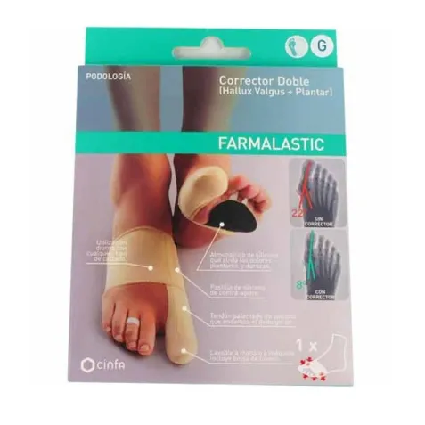 Corrector Doble Hallux Valgus con Almohada Plantar Farmalastic 2