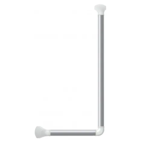 Asidero de Pared Angular Plateado con Tapa Blanco Mate 2