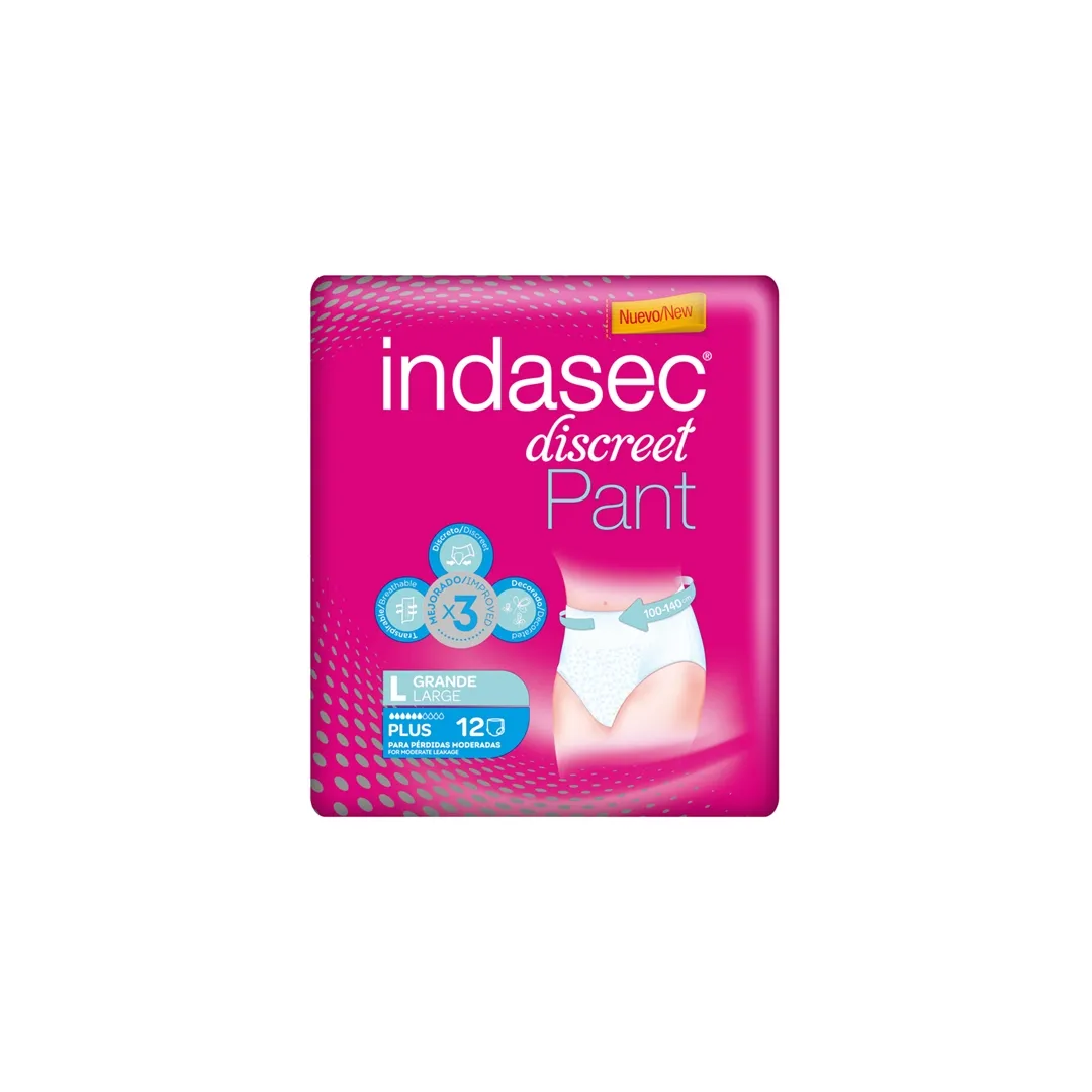 Indasec DISCREET PANT PLUS Talla Grande 12 U.