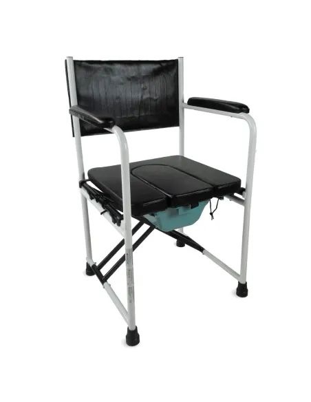 Silla con WC/inodoro plegable EBRO de acero con tapa