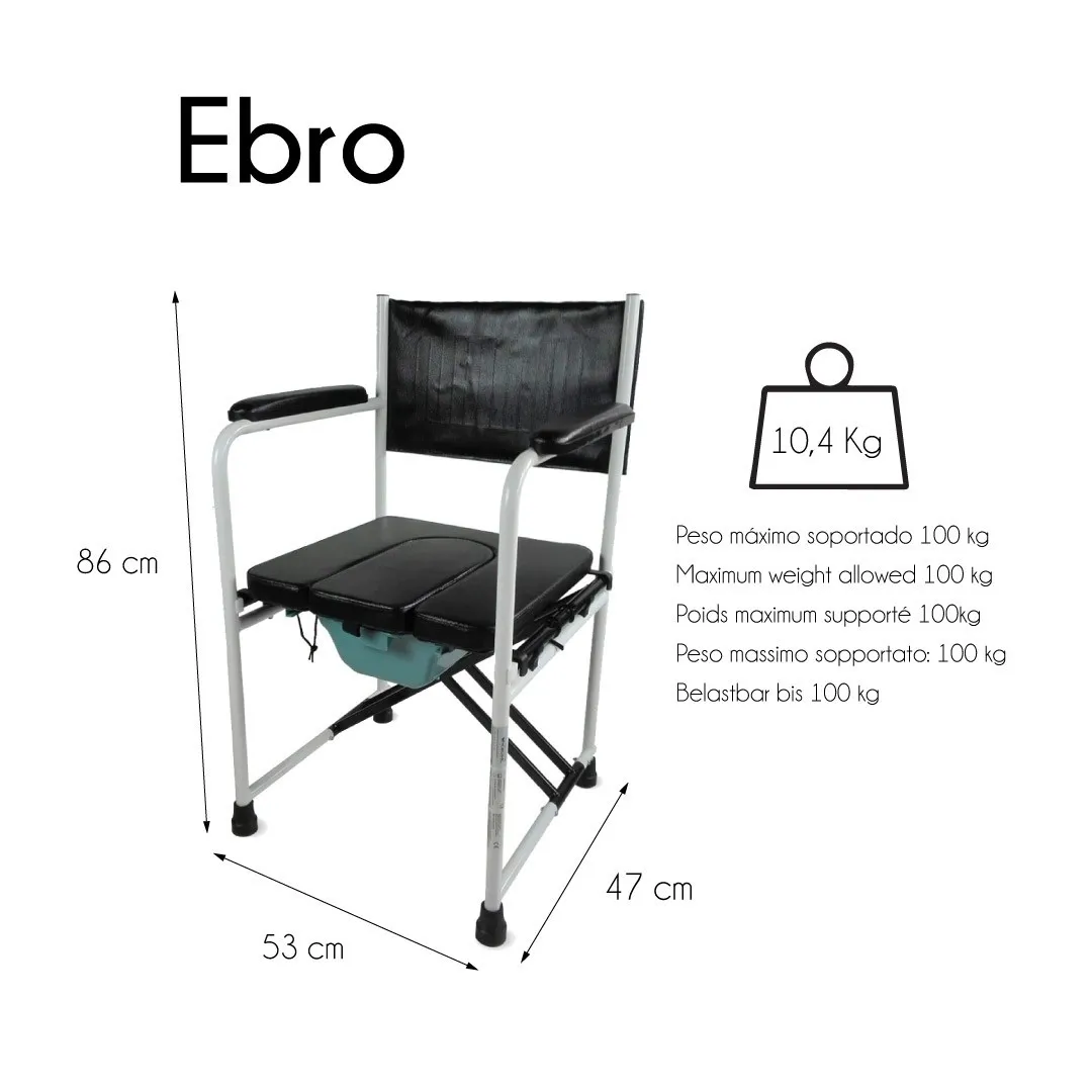 Silla con WC/inodoro plegable EBRO de acero con...