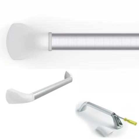 Asidero de Pared Plateado con Tapa Blanco Mate 2