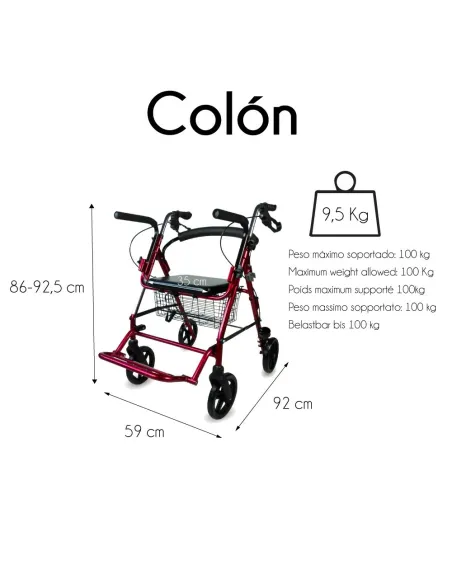 Andador Rollator Silla de traslado COLON