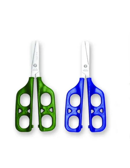Tijera de doble ojo Punta  Redondeada para Zurdo de 45 mm Verde