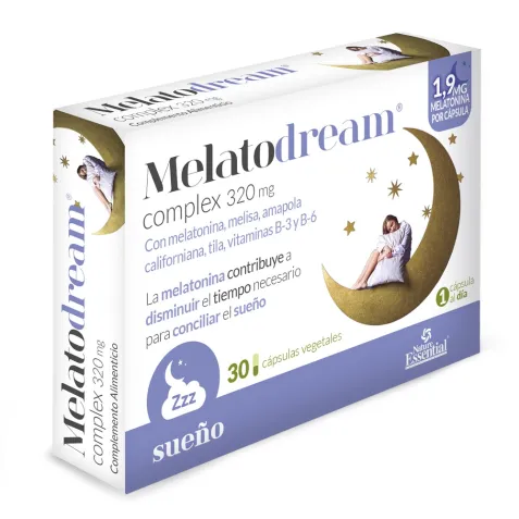 Melatodream® 320 mg. 30 cápsulas vegetales con melatonina, melisa, amapola californiana, tila y vitaminas B-3 y B-6