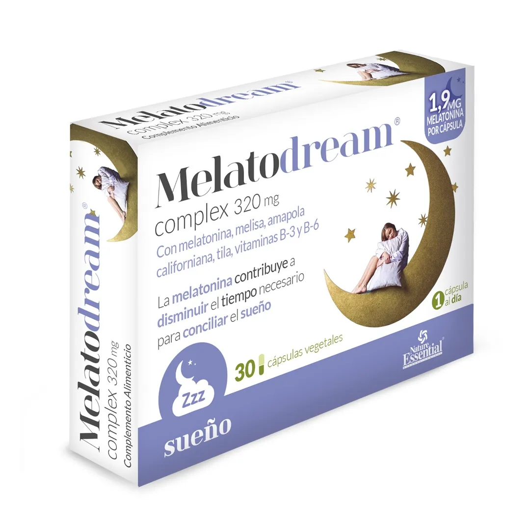 Melatodream® 320 mg. 30 cápsulas vegetales con melatonina, melisa, amapola californiana, tila y vitaminas B-3 y B-6