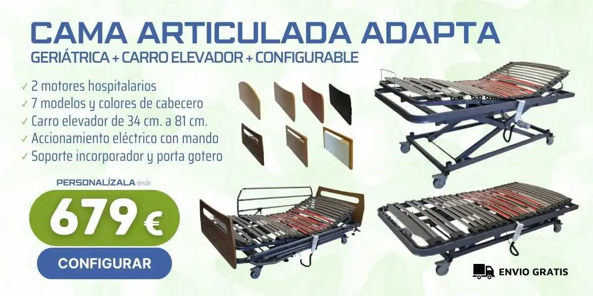 Cama Articulada ADAPTA Geriátrica con Carro Elevador en Ortopedia Online OrtopediaenCasa