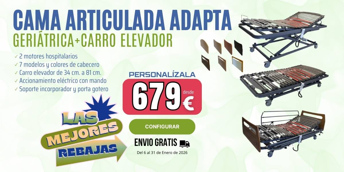 Cama Articulada ADAPTA Geriátrica con Carro Elevador en Ortopedia Online OrtopediaenCasa