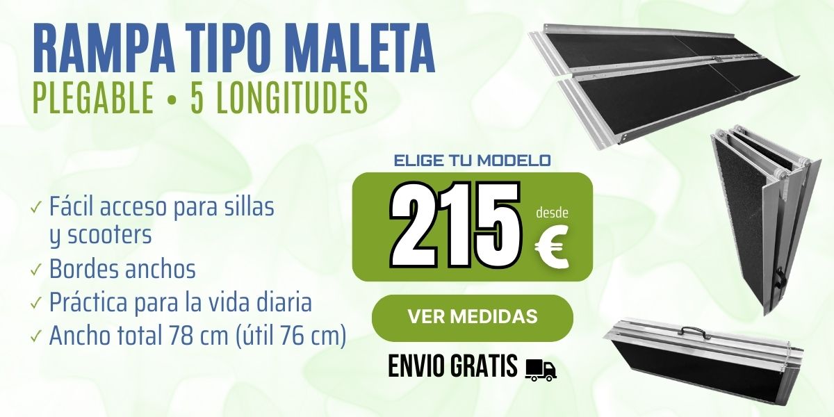 Rampa plegable para sillas de ruedas tipo maleta