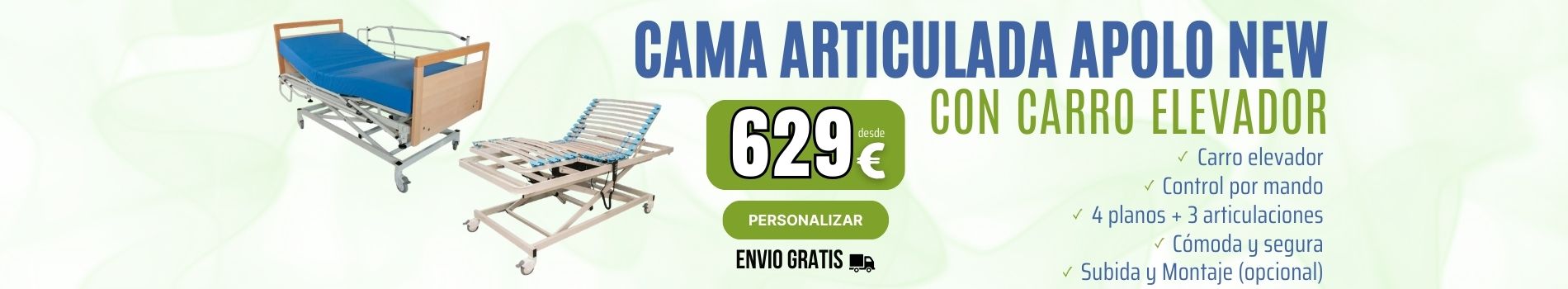 Cama articulada Apolo New con carro elevador