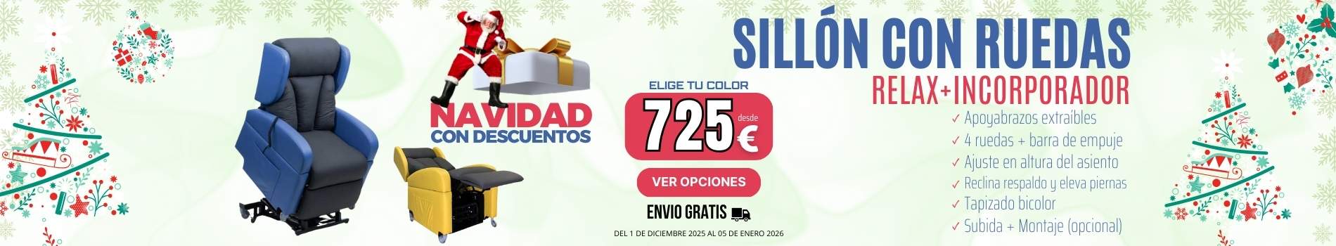 Sill&oacute;n Relax e Incorporador con Ruedas PROCLASSIC